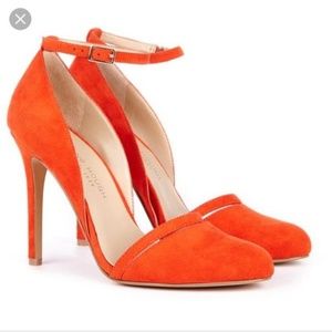 Sole Society Audra Faux Suede Ankle Strap heel